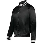 Augusta Sportswear Unisex Striped Trim Satin Baseball Jacket