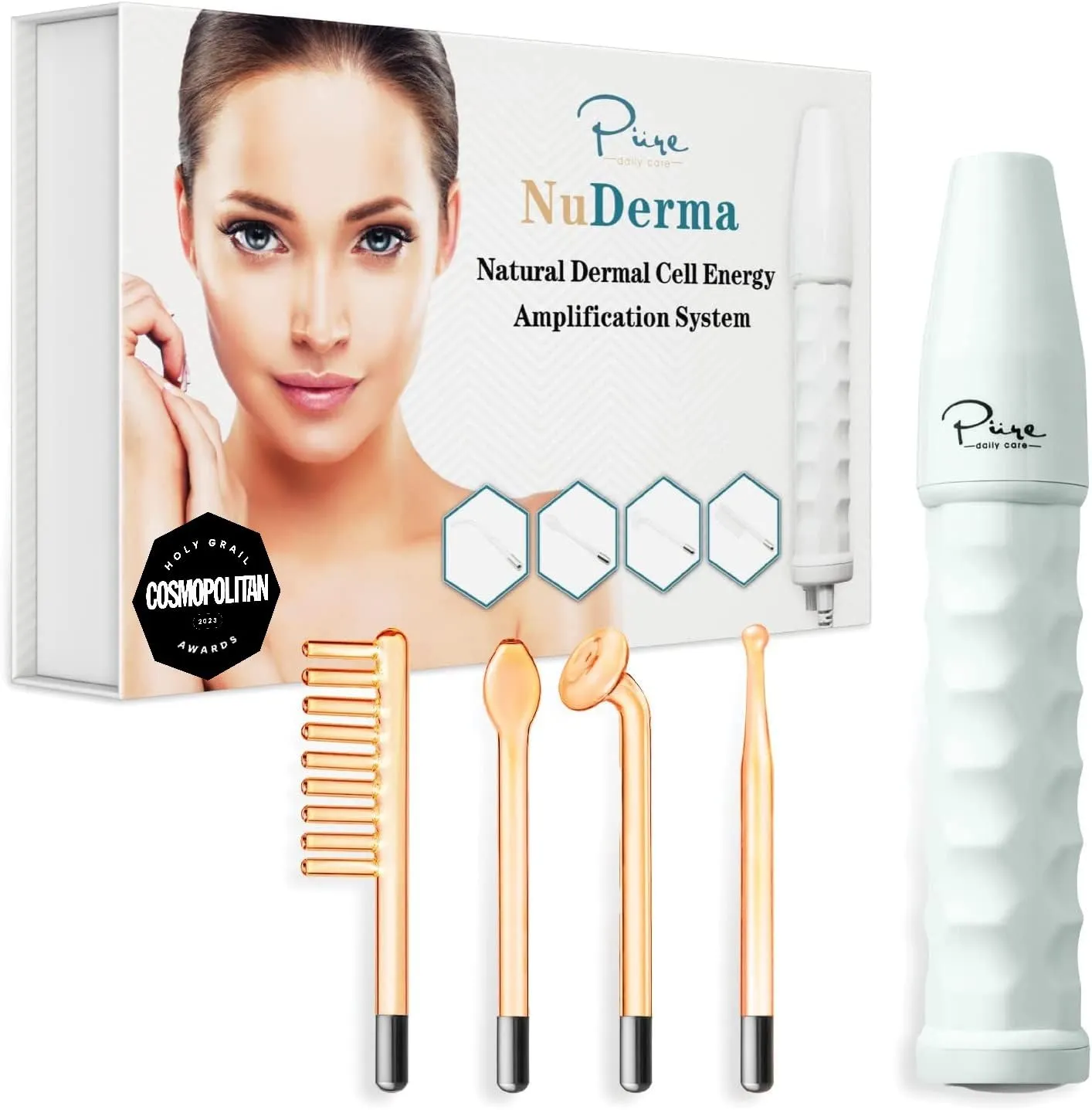 Pure Daily Care - Nuderma Portable High Frequency Skin Therapy Machine - White