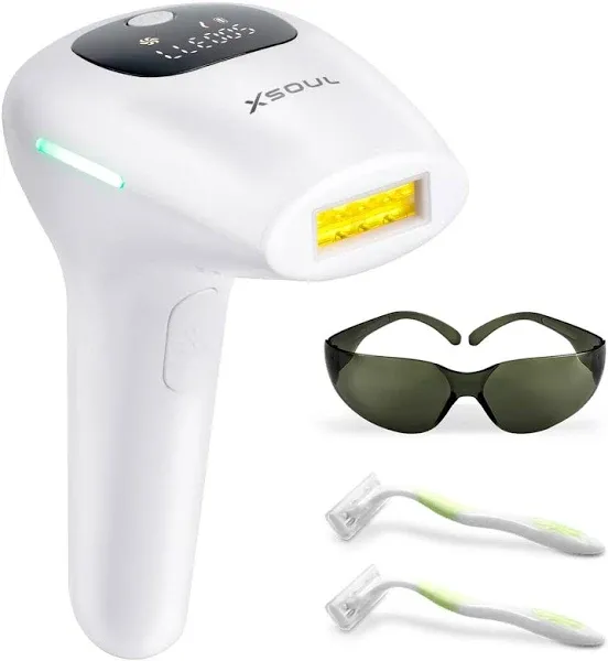 XSOUL IPL Hair Removal Device Permanent for Women and Men Flashes Painless At-Home Hair Remover Armpits Back Legs Face