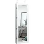 Costway Wall Mount Mirrored Jewelry Cabinet Organizer with LED Lights