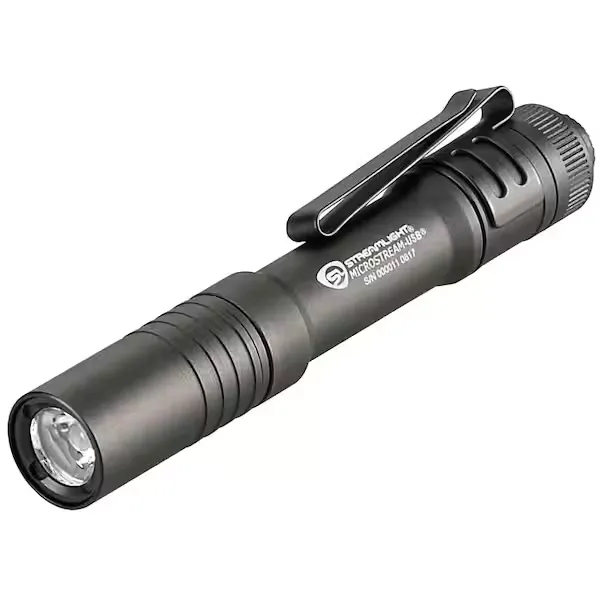 PN 250 Lumens MicroStream USB, Bright Pocket Sized USB Rechargeable Flashlight in Black