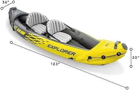 Intex Explorer K2 2-Person Inflatable Kayak Set Oars Air Pump