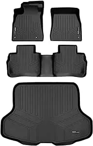 SMARTLINER Custom Fit Floor Mats 2 Rows and Cargo Liner Set Black Compatible with 2022-2023 Nissan Sentra (Only Fits Sedan Models)