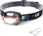 LE Headlamp Rechargeable, LED Head Lamp with 6 Modes for Camping &amp; Hiking Gear E