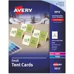 Avery Dennison 5913 2 x 3.5 in. Small Tent Card Ivory 4 per Sheet - 160 per Box