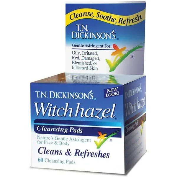 T.N. Dickinson: Witch Hazel Cleansing ct, 60 ct (8 pack)