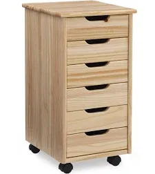 Linon Home Decor McLeod 6-Drawer Rolling Storage Cart