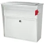 Mail Boss 7179 Townhouse Mailbox Alpine White Locking Security Wall Mount