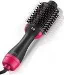 4-in-1 Styling Brush Hair Dryer, Straightener, Volumize and Curling Iron with Ceramic Oval Barrel and Ionic Technology