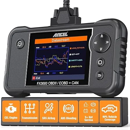 ANCEL OBD2 Scanner FX3000 Code Readers Scan Tools, Battery Registration Tool, ABS Bleeding, SRS Airbag Car Diagnostic, SAS Calibration Check Transmission Engine Light, EPB Oil Serive Reset