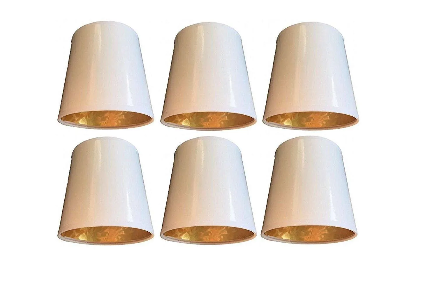 Upgradelights Set of Six White Gold 5 inch Clip On Chandelier Lampshades