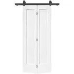 Calhome 36-in x 80-in Primed MDF Hollow Core Barn Door (Hardware Included) in White | 1100-2T+1P-36