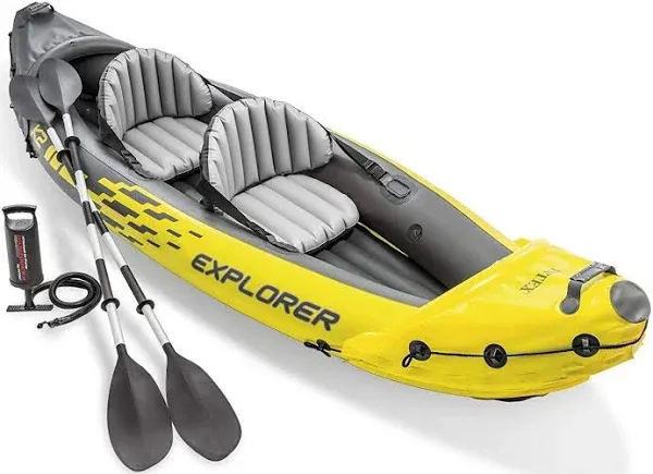 Intex 68307EP Explorer K2 Inflatable Kayak Set: Includes Deluxe 86In Aluminum Oa