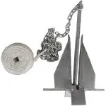 Anchor Kit Fluke Anchor with Anchor Chain and Boat Anchor Rope Set for Boats Pontoon, Deck, Fishing, and Sail