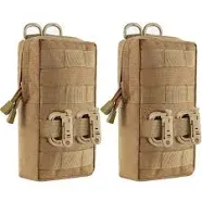 FRTKK 2 Pack Molle Pouches - Tactical Compact Water-Resistant EDC Pouch Bag Small Utility Pouch