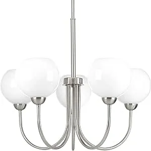 Progress Lighting P400060-009 Carisa Five-Light Chandelier, Brushed Nickel