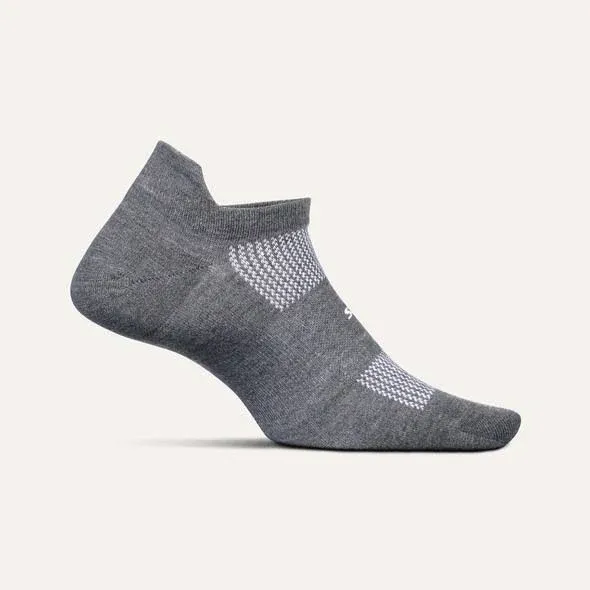 Feetures High Performance Cushion No Show Tab Heather Grey