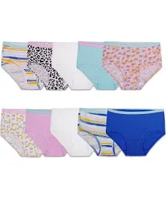 Fruit Of The Loom Girls Tag Free Assorted Color Cotton Briefs Size 4 - New  (67)