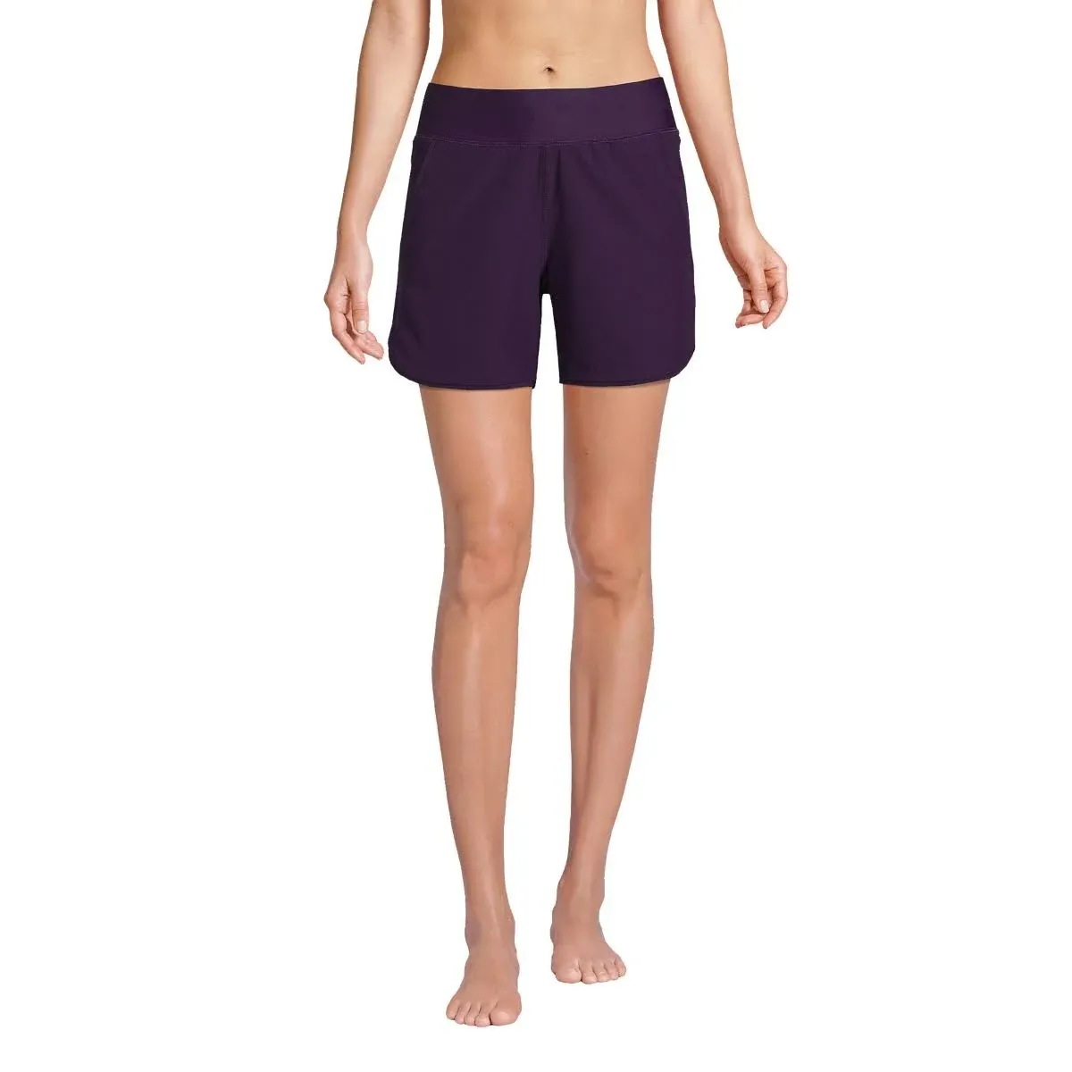 Lands' End Women's Curvy Fit 5" Quick Dry Swim Shorts with Panty