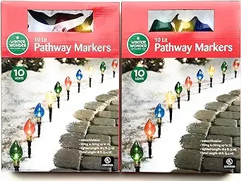 Multi-Color Light Bulb Pathway Markers, 11 Inch (2.76 Inch Bulb), 20 Pack