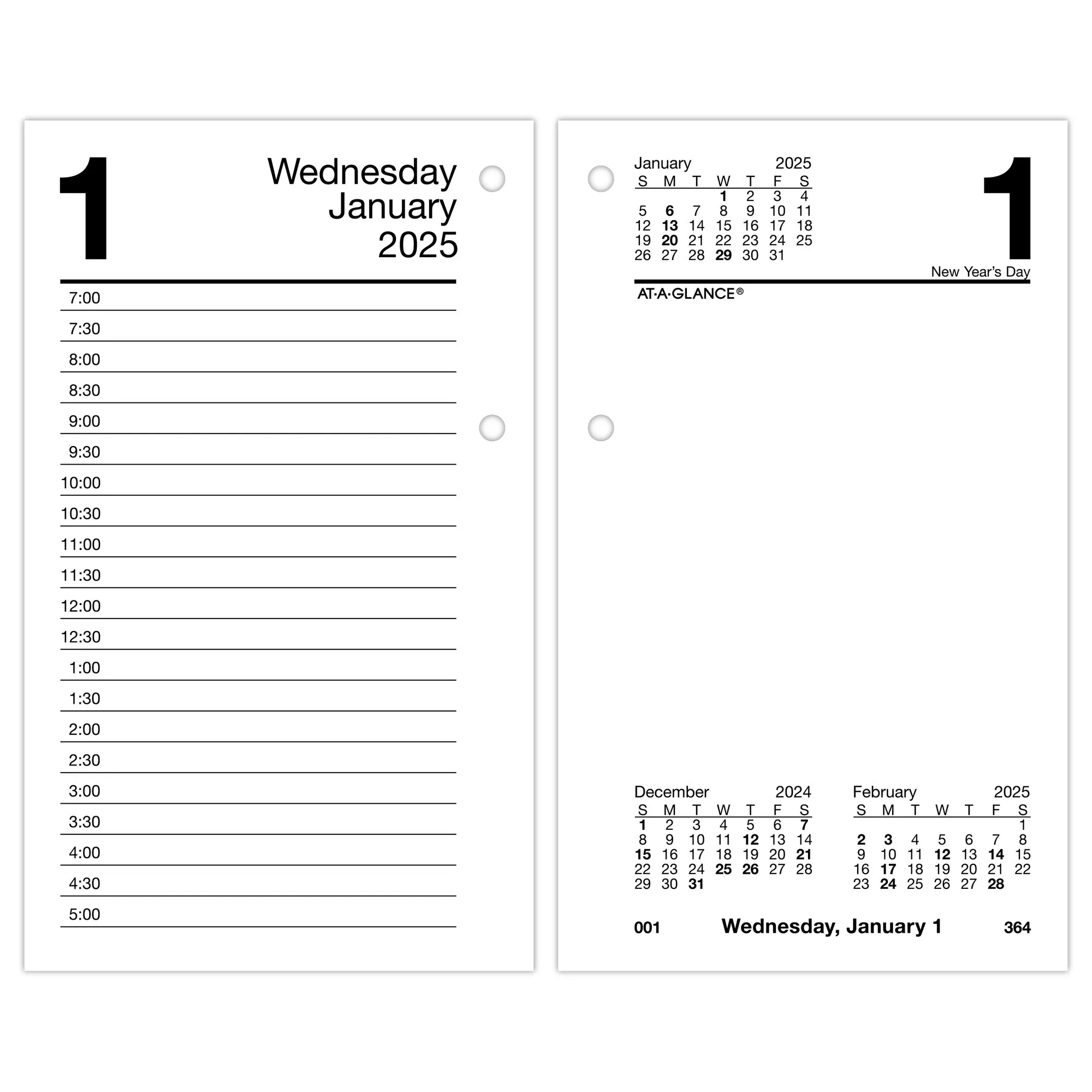 At-a-glance Daily Desk Calendar Refill