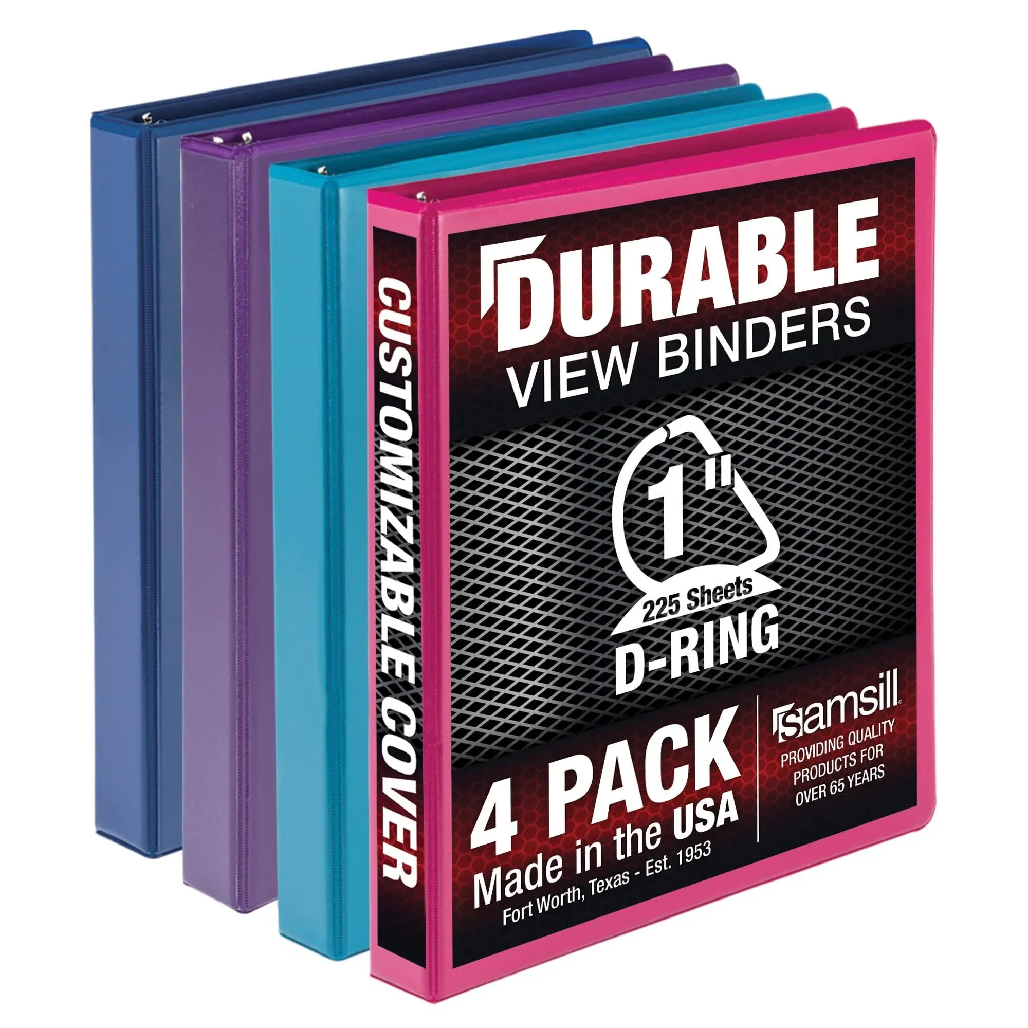 Samsill MP46439: Durable D-Ring View Binders, 3 Rings, 1" Capacity, 11