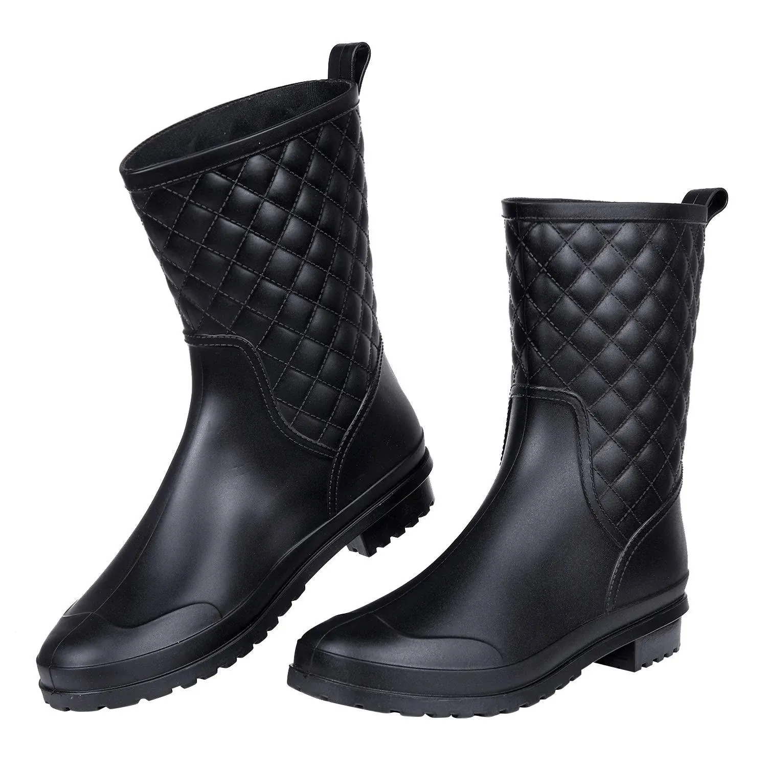 Women's Mid Calf Rain Boots Waterproof Lightweight Garden Shoes