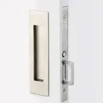 Emtek 2154US15138 Narrow Modern Rectangular Passage Pocket Door Mortise Lock Satin Nickel