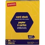 Staples Brights Cardstock Paper 8.5" x 11" Bright Yellow 250 Sheets/Pack