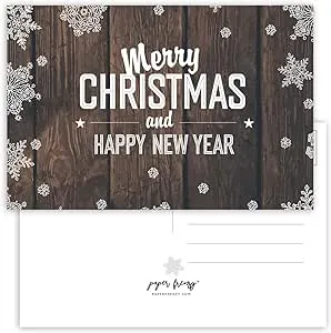 Paper Frenzy Christmas Holiday Postcards - 25 pack