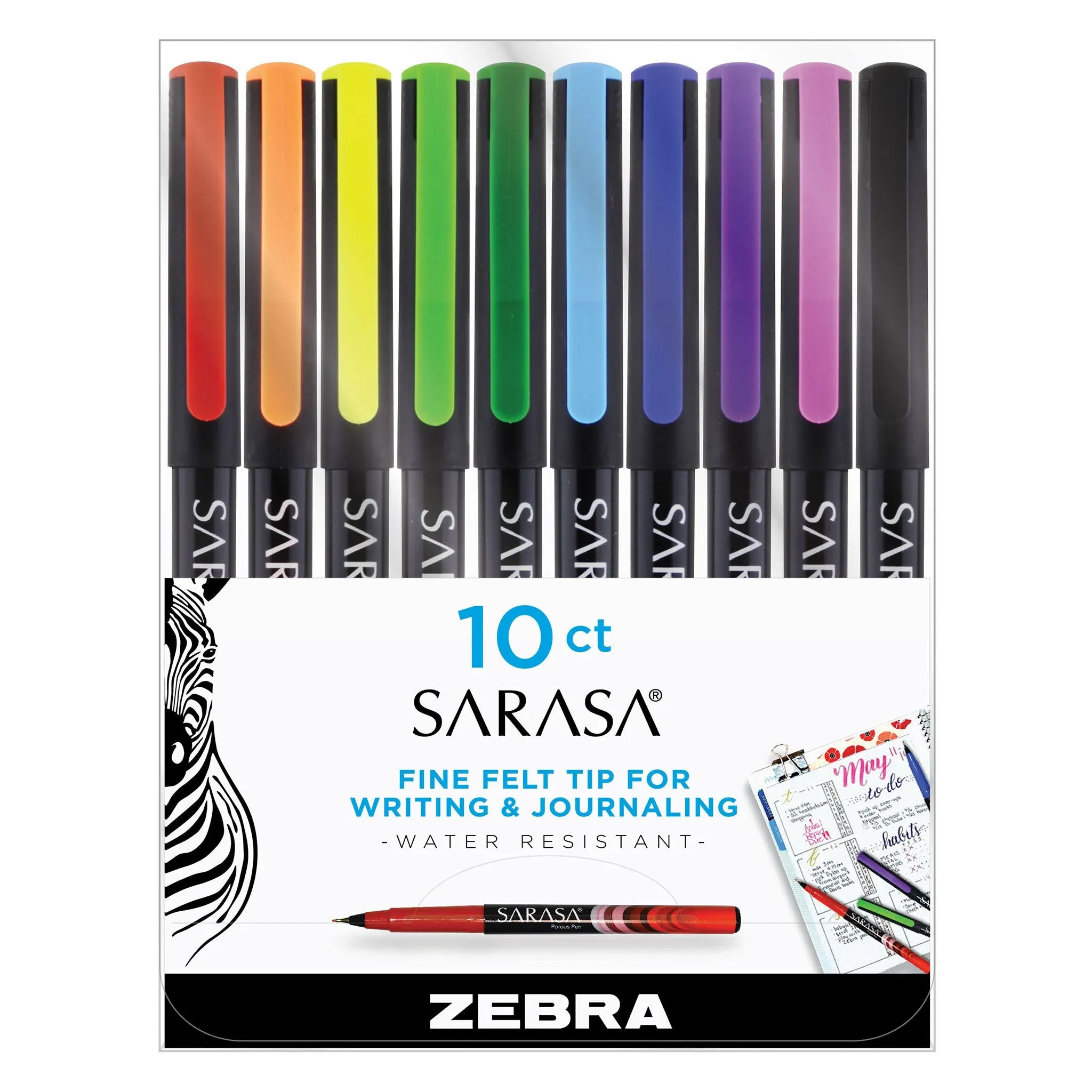 Zebra Sarasa 0.8mm Assorted Ink Colors Fineliner Pens