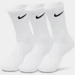 Nike Men&#039;s 3-Pack Everyday Cotton Cushioned Crew Socks White Size Large NEW 