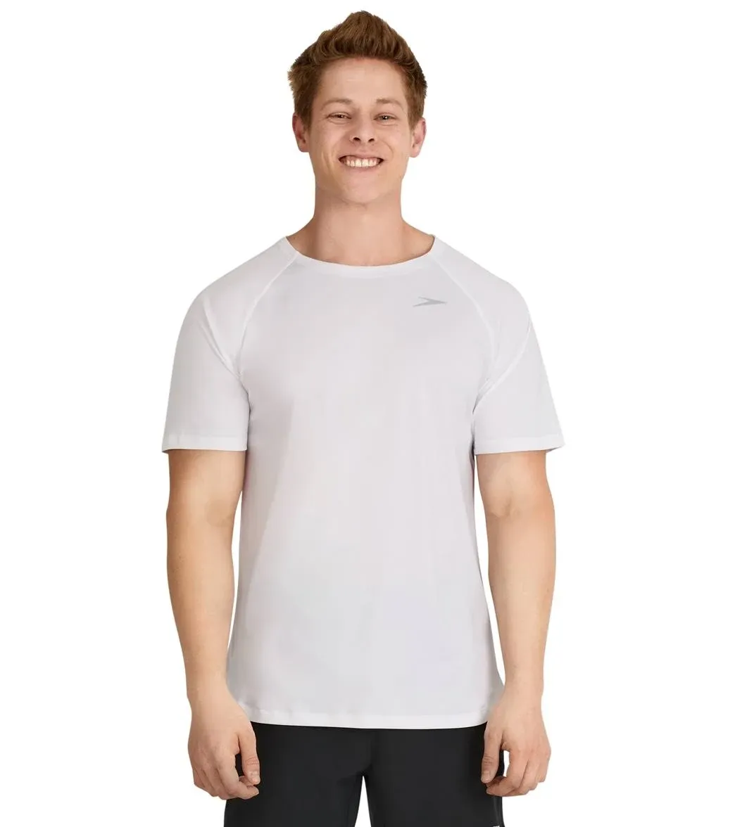 Speedo Men's Short Sleeve Swim T-Shirt, XL, White