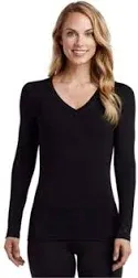 Cuddl Duds Women's Softwear with Stretch Long Sleeve V-Neck Top