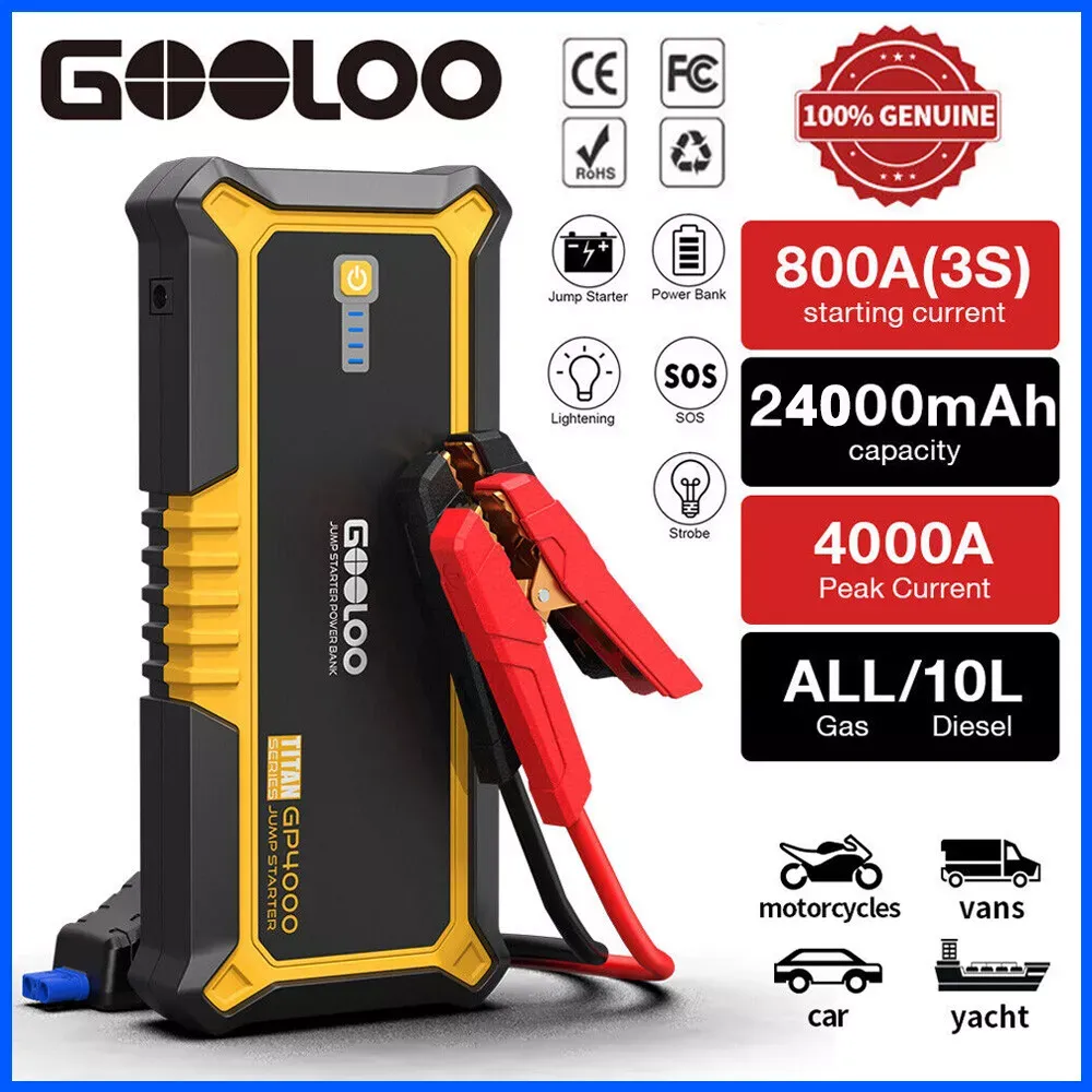 GOOLOO Car Jump Starter,GP4000 4000A Peak 12V for All Gas and up to 10.0L Diesel Engine