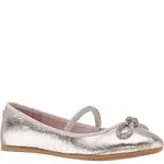 Nina Kids' Kendalla Ballet Flat in Platino Crackle Metallic