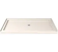 DreamLine Slimline 34 in. D x 54 in. W x 2 3/4 in. H Center Drain Single Threshold Shower Base in Biscuit