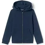 Lands’ End Boys Full Zip Sweatshirt Size M (8) Navy Blue Hoodie Hooded Top New