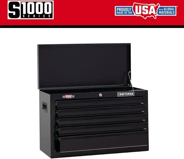 Craftsman 26" Wide 5-Drawer Standard-Duty Top Chest - Black