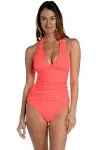 La Blanca Island Goddess Halter Tankini Top - Hot Coral - Final Sale 6