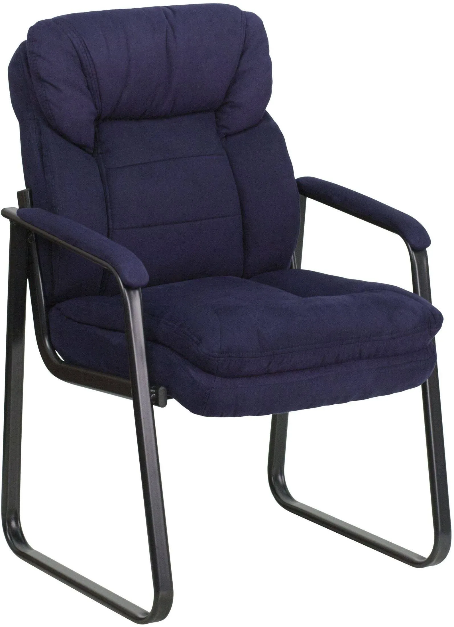 Flash Furniture Executive Side Chair with Sled Base Navy Microfiber