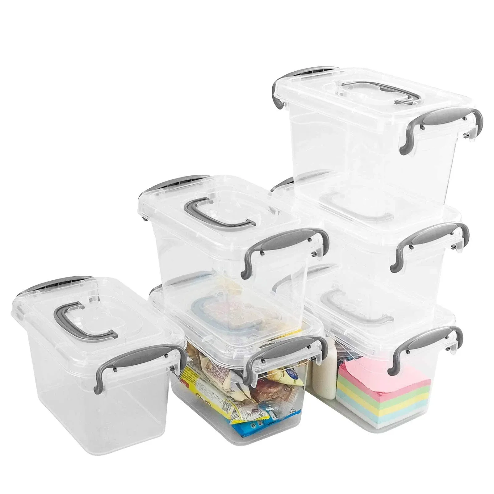 Lesbin 1.5 L Clear Mini Storage Latch Box