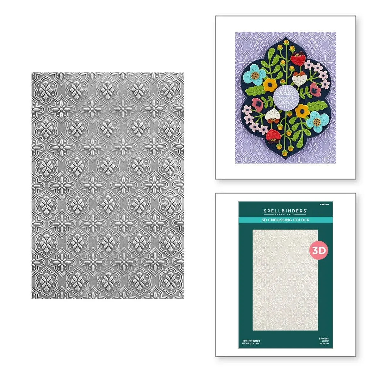 Spellbinders 3D Embossing Folder Tile Reflection — Frank Garcia Studio