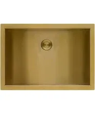 Ruvati 16 x 11 inch Brushed Gold Polished Brass Rectangular Bathroom Sink Undermount - RVH6107GG