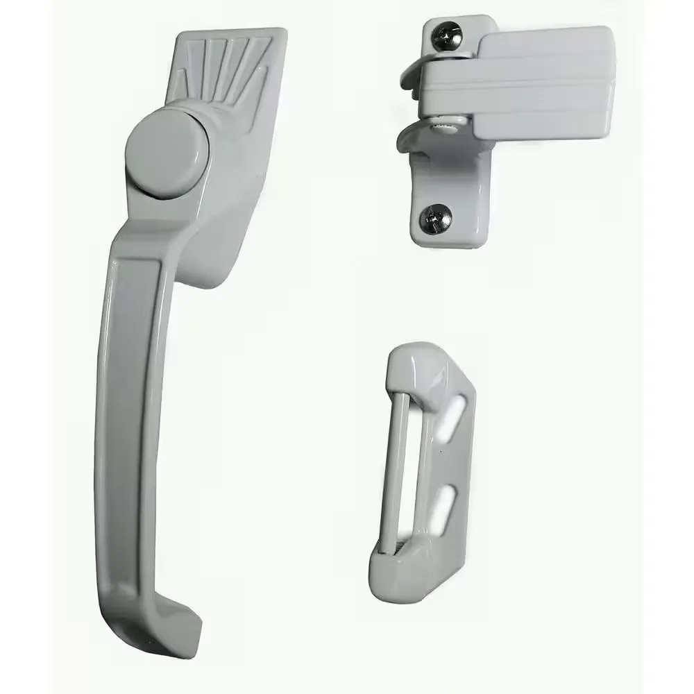 Barton Kramer 4 in. Powder Coated White Aluminum Patio Door Handle Set