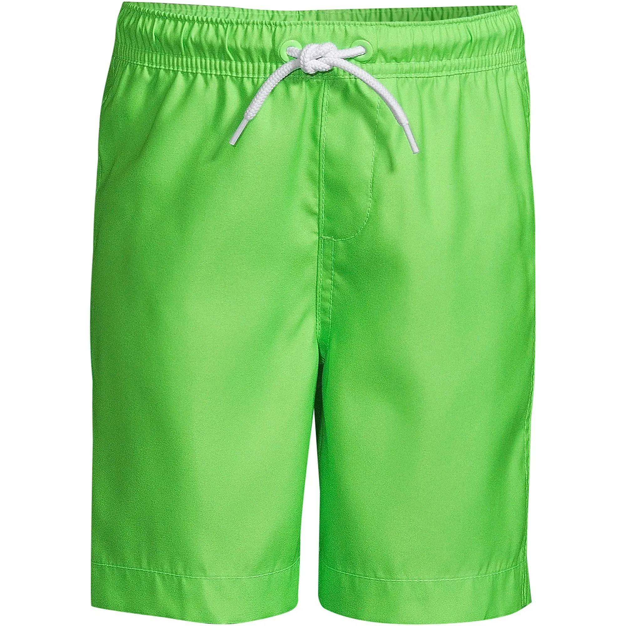 Lands' End Big Boys Husky Solid Swim Trunks - Green Gecko Neon