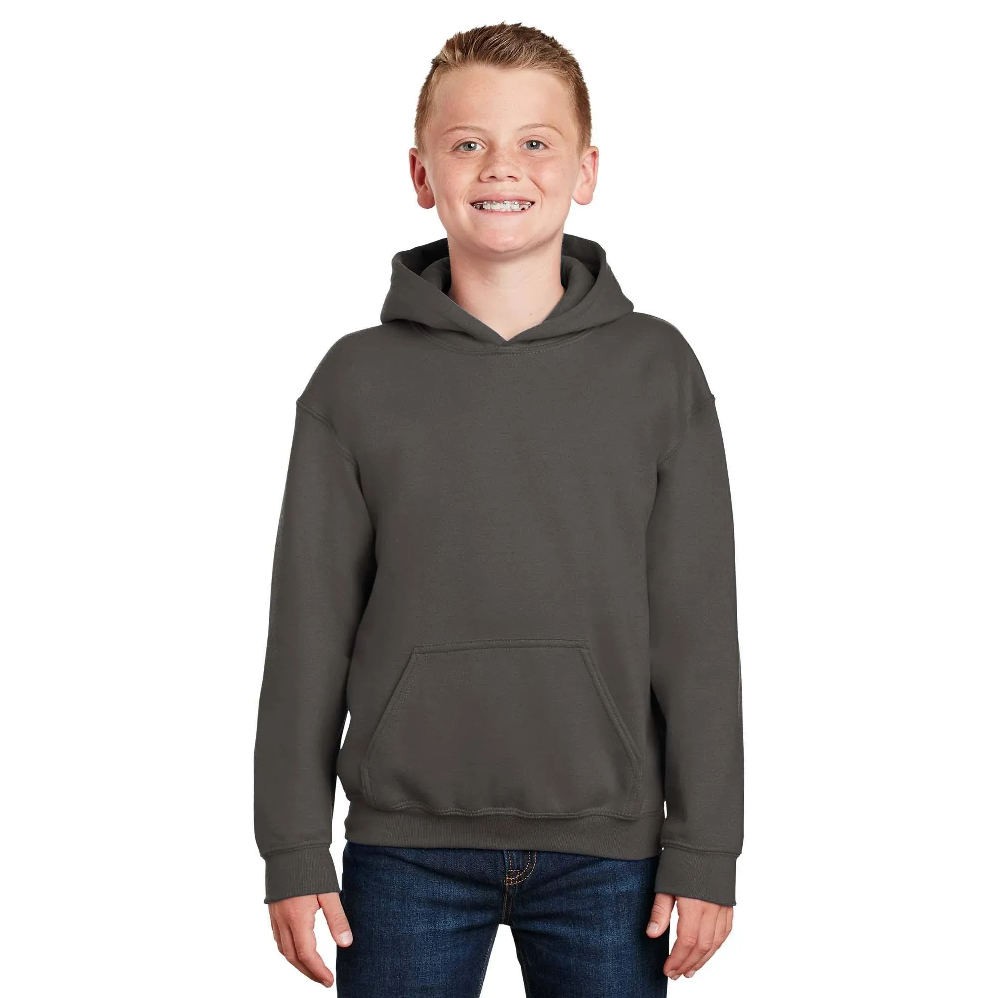 Gildan 18500B Heavy Blend Youth Hooded Sweatshirt - Charcoal, L