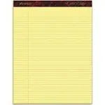 Gold Fibre Quality Writing Pads, Narrow Rule, 50 Canary-yellow 8.5 X 11.75 Sheets, Dozen