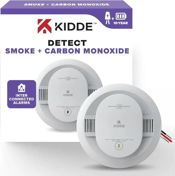 10-Year Battery Powered Smoke Detector with Alarm LED Warning Lights