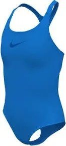 Nike Swim Girl's Solid Racerback Swimsuit (S-M-L) NESSB711-458 Photo Blue